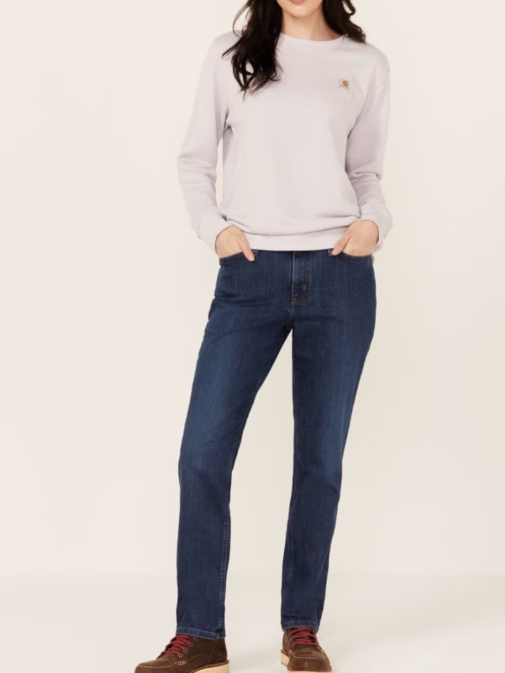 CARHARTT WOMEN'S RUGGED FLEX® RELAXED FIT STRETCH DENIM JEANS - Size 2- Short
